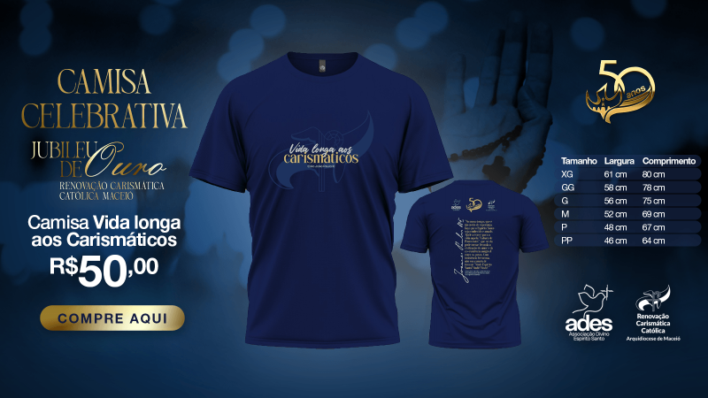 Camisa Celebrativa Jubileu de Ouro - RCC Maceió